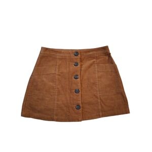 Chloe & Katie Tan Corduroy Womens size Large Fairygrunge Academia Indie Skirt